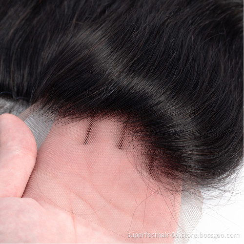 Wholesale Cheap 100% Cuticle Aligned Virgin Hair Transparent Thin Swiss Lace 13x4  Film Lace Frontal Closure